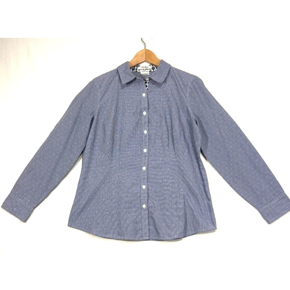 Van Heusen Mens Fitted Button Down Shirt Sz L Gingham‎ Plaid Patterned Flip Cuff